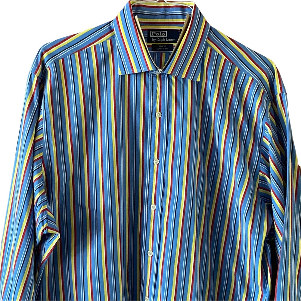 Polo Ralph Lauren Striped Button Down L/S Shirt Sz 17 1/2 Xl